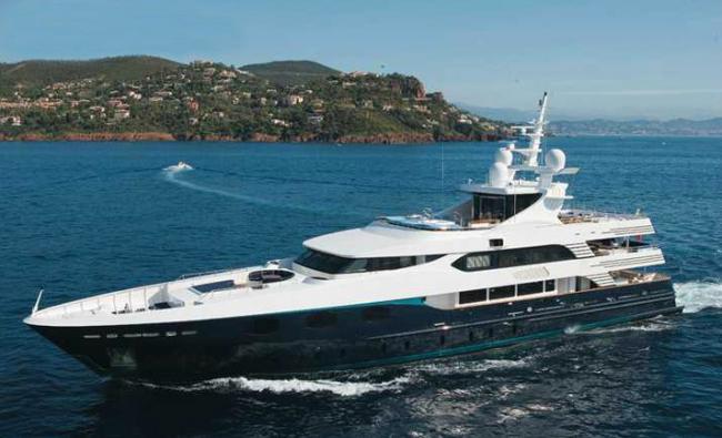Yacht ALIBI aerial for charter