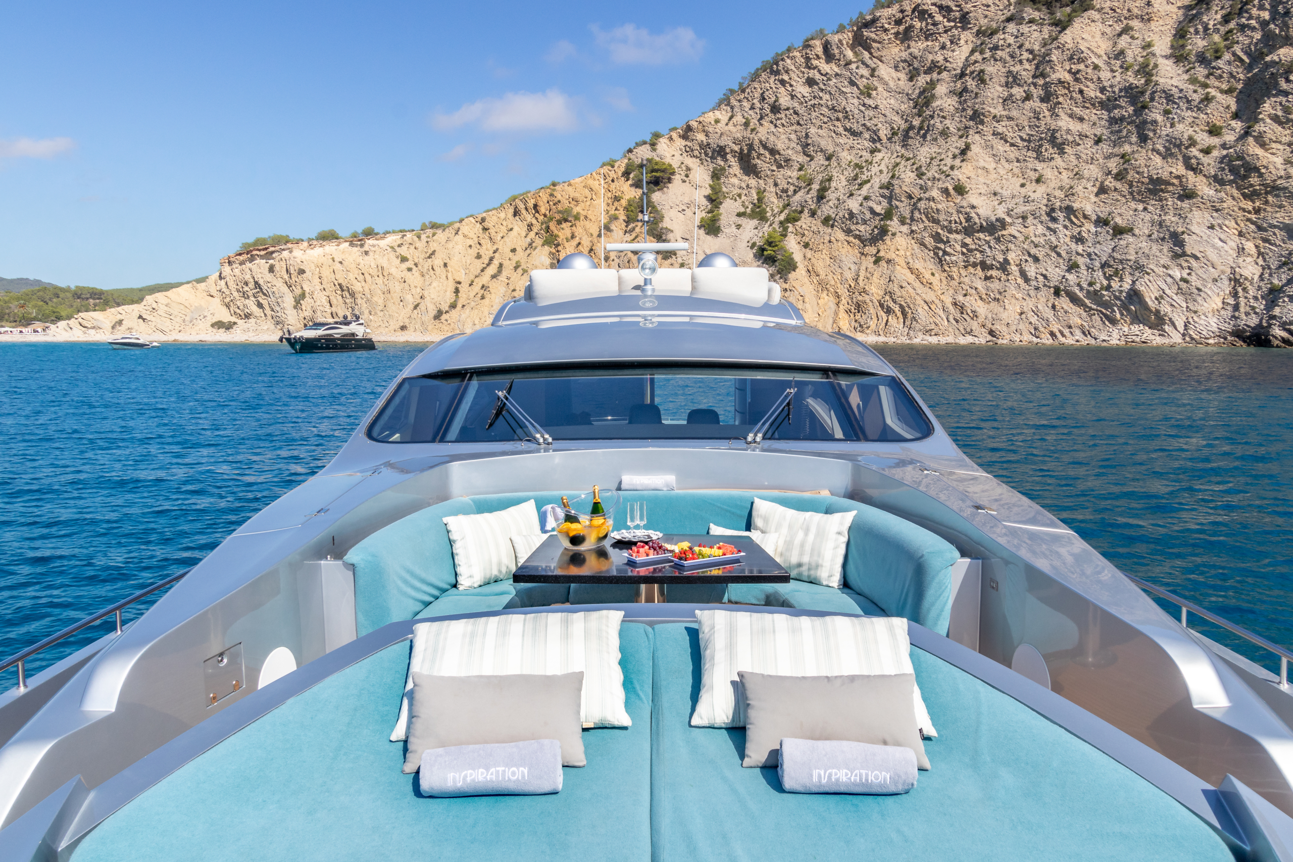INSPIRATION-Pershing-Yacht For Charter-Ibiza-Foredeck