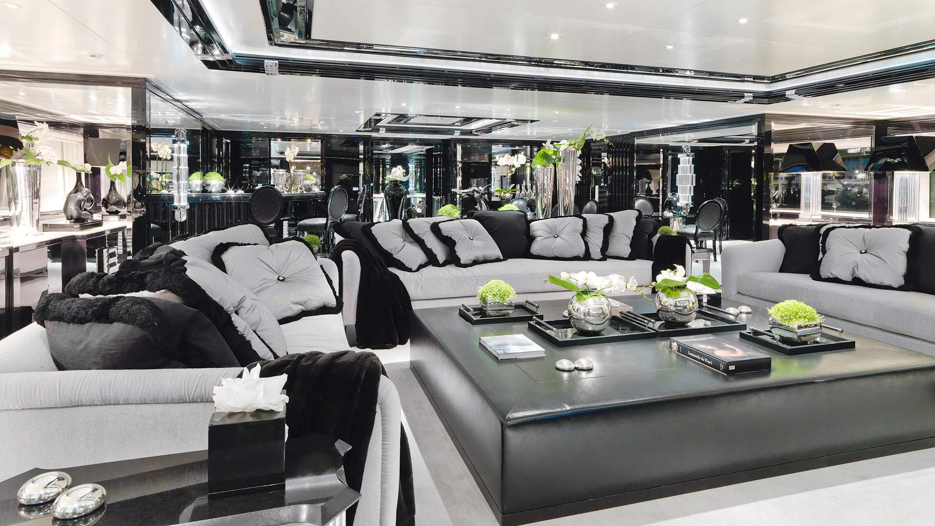 Silver-Angel-Benetti-Yacht-For-Charter-Lounge-area