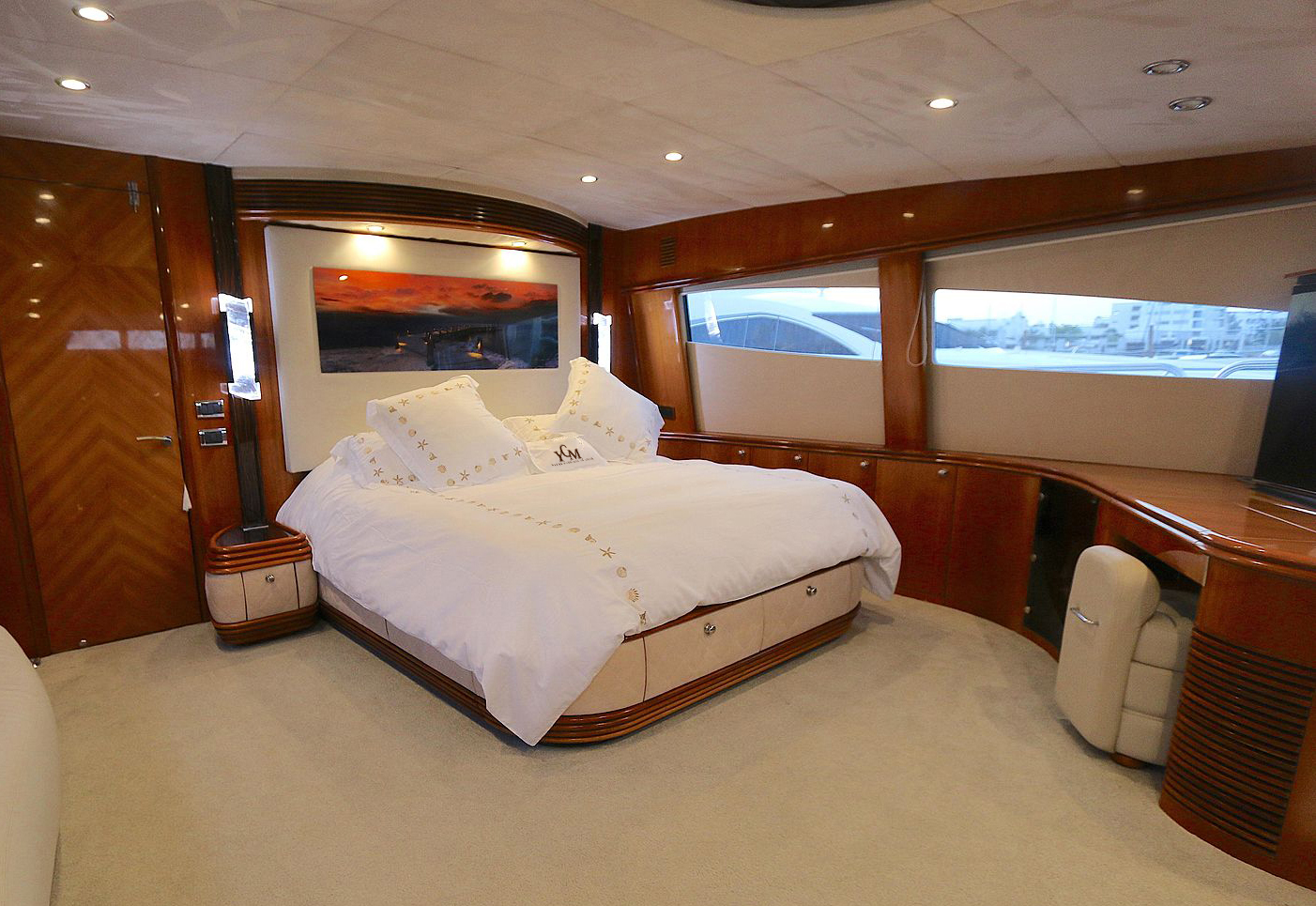 YCM-105-Sunseeker-Yacht-For-Charter-Miami-Master-Cabin