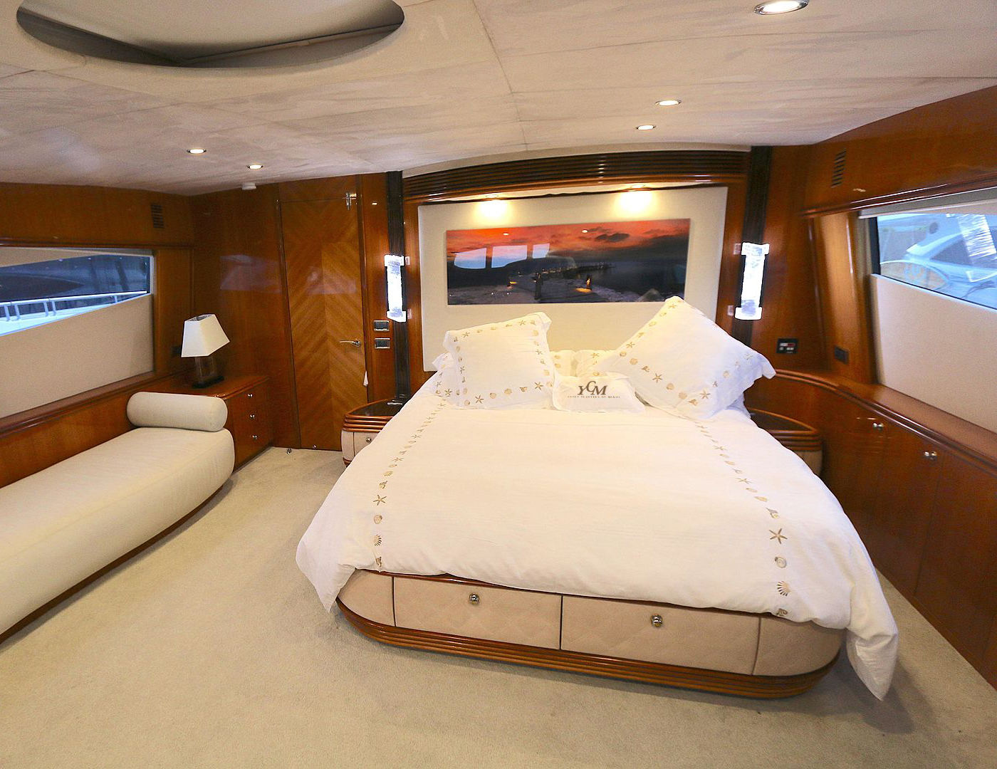 YCM-105-Sunseeker-Yacht-For-Charter-Miami-Master-Cabin