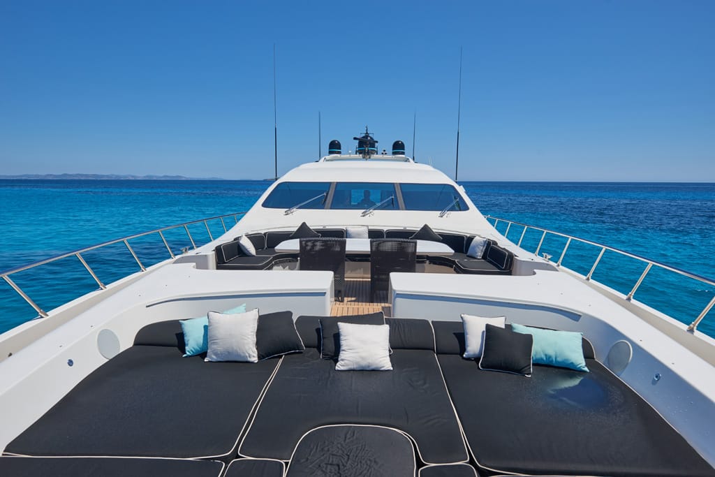 Shane-Mangusta-Yacht-For-Charter-Ibiza-Bow