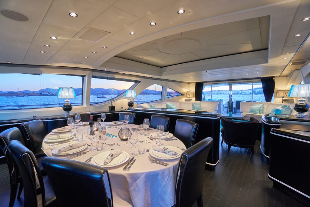 Shane-Mangusta-Yacht-For-Charter-Ibiza-Interior-Dining