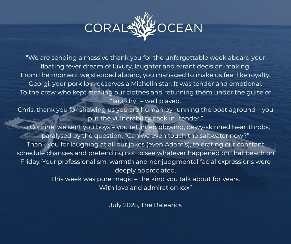 CORAL OCEAN Charter Yacht